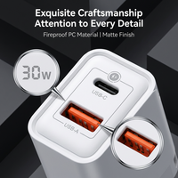 Chargeur compact 30W double port USB-C USB-A rapide universel US EU 30W pour téléphone et ordinateur portable