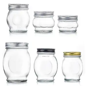 Mới Đến 100Ml 150Ml 200Ml 280Ml 380Ml 500Ml Rộng Miệng Thủy Tinh Mason Jar Cho Caviar Mứt Trái Cây Bơ Lưu Trữ Soning