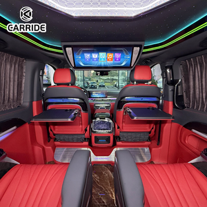 Carride Vito - Accessoires intérieurs pour fourgonnette de direction en alliage d'aluminium portable - Sièges capitaine en cuir caramel - Éclairage LED ciel bleu étoilé - Product Image 1