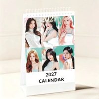 Calendrier de bureau en spirale KPOP Group IVE SUGA ATEEZ RESCENE 2027, décoration de bureau, Bangchan Felix Hyunjin, cadeau pour les fans