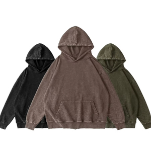 H5460 Fabricant de sweats à capuche, vente en gros, sweats à capuche personnalisés, épais 500 g/m², 100 % coton, délavés à l'acide, sweats à capuche vierges - Product Image 1
