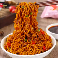 Nouilles de dinde sautées à la poêle halal Lian Yuan, faites à la main, super épicées, paquet de 5, cuisson en 4 minutes, collation de minuit