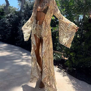 Novo Moda TW <span class=keywords><strong>2026</strong></span>, Maiô Sexy com Padrão de Zebra, Conjunto de Biquíni de 4 Peças com Saia e Mangas Longas - Product Image 4