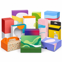 Boîte d'emballage pour cils biodégradable de qualité alimentaire avec poignée, en carton ondulé imprimé couleur, pelliculage mat, logo personnalisé, vernis sélectif UV