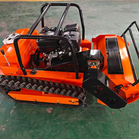 Tondeuse à chenilles télécommandée de qualité industrielle, moteur hybride 15 CV pour la coupe de l'herbe en pente en vignobles et vergers