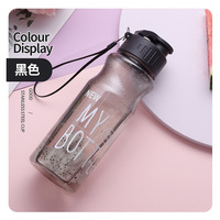 Bouteille d'eau en plastique PET sans BPA de 500 ml avec sac en néoprène et coton