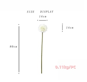 S020 Haute Qualité Unique Tige Soie Pompon Fleur Blanc Boule Artificielle Fleurs Soie Artificielle Unique Géant <span class=keywords><strong>Allium</strong></span> Fleur - Product Image 6