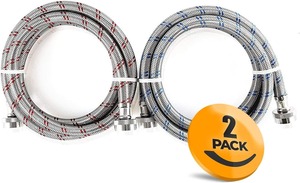 Tuyaux d'alimentation en eau chaude et froide en acier inoxydable de haute qualité, résistants aux éclats, lot de 2, pour machines à laver - Product Image 6