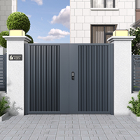 Porte d'entrée de villa de jardin en aluminium moderne fini, à lames orientables, imperméable, simple/double porte, pour maison d'hôtes