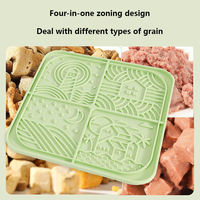 Plaque de léchage pour animaux de compagnie Silicone Slow Food quatre barres avec ventouse napperon chat chien Anti étouffement léchage Pad