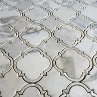Mosaïque en marbre et coquillages en forme de lanterne, découpe à jet d'eau, pour la décoration des murs et des sols