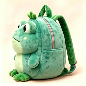 Sac à dos en peluche grenouille personnalisé, sac à dos en peluche grenouille pour enfants, sac à dos grenouille vert mignon pour tout-petits, sac d'école en peluche grenouille de dessin animé - Product Image 2