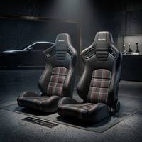 Sièges de course en tissu à carreaux pour BMW E36 E46 style JDM |   Sièges sport inclinables en fibre de carbone |   Prix de gros d'usine