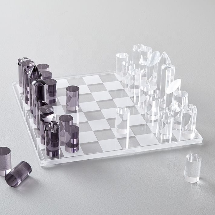 Luxury transparent chess set acrylic/chess board set game
