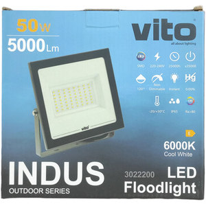 Reflector LED Vito de 50W, 5000lm, 6000K, Luz Fría, para Iluminación Exterior - Product Image 4