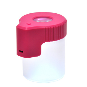 Pot de rangement moderne en verre dépoli avec couvercle anti-odeur et loupe, logo personnalisable pour le stockage d'accessoires - Product Image 3