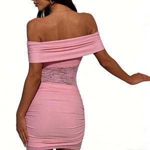 ชุดเดรสมินิเดรสลูกไม้รัดรูปเปิดไหล่สำหรับผู้หญิง ชุดเดรสปาร์ตี้เซ็กซี่ แฟชั่น - Product Image 2