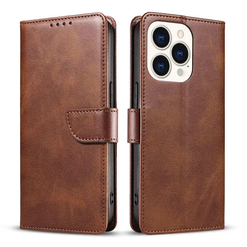 Casing ponsel kulit TPU, untuk iPhone 11 12 13 14 7 8 Plus dompet lipat dudukan magnetik untuk iPhone 15 Pro Max casing kulit