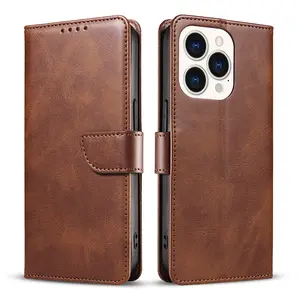 For iPhone 11 12 13 14 7 8 Plus TPU Leather Phone Case Foldable Wallet Magnetic Stand for iPhone 15 Pro Max Leather Case