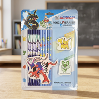 Juego de Borradores de Lápiz de Plástico con Diseño Aleatorio de Pokémon, Papelería Coreana para Niños, Útiles Escolares, Regalo de Anime para Estudiantes, Venta al por Mayor
