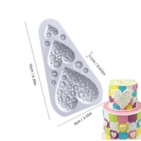 Tangchu Herz-Knopf-Fondant-Silikonform DIY Hausgemachte Buchstaben-Knopf-Ornamente Schokoladen-Kuchen-Dekorationsform Einzelstück