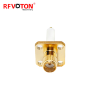 Connecteurs RF SMA-KFD15 50ohm SMA femelle Jack 4 trous bride montage sur panneau prise RF coaxial Dapters convertisseur connecteur montable