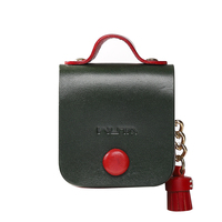 Étui pour écouteurs en cuir fait main en forme de sac avec bouton-pression, pochette de protection avec poignée, étui de chargement pour écouteurs sans fil TWS personnalisé