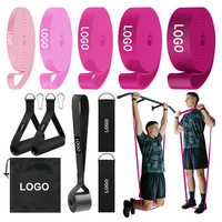 Bandas de Resistencia Elásticas de Látex Rojo Rosa para Flexiones, Sprints, Asistencia en Flexiones y Entrenamiento de Fuerza, Personalizables