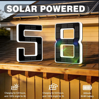 Numéros de maison lumineux solaires de 9 pouces, numéros d'adresse LED étanches, numéros de maison rétroéclairés, numéros de maison illuminés