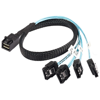 Câble de raccordement SFF-8643 vers 4 SATA, câble Mini SAS HD 7 broches SATA pour serveur, carte RAID HBA, NAS, HDD, SSD
