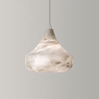 Lampe de chevet LED dorée de taille moyenne en cuivre massif et albâtre espagnol, design moderne, pour salon, modèle transfrontalier très demandé, style lustre.
