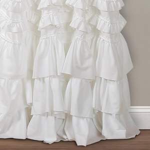 Panel de cortina de ventana blanco individual 52 \ "W X 84 \" L cortinas con volantes con filtrado de luz para decoración de coquetas de <span class=keywords><strong>dormitorio</strong></span> - Product Image 4