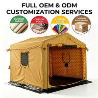 Tente Gonflable 3x3x2.5m en PVC à Colonnes d'Air, Une Pièce, Un Hall, pour Camping et Glamping en Extérieur au Moyen-Orient