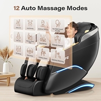 Canapé inclinable électrique en cuir avec massage Shiatsu, zéro gravité, soin complet du corps, des pieds et du cou, chauffage et fonctionnalités de luxe