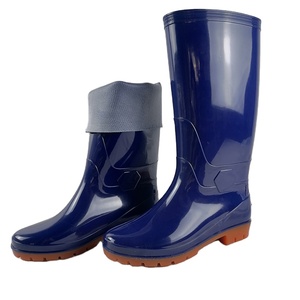 Botas de Lluvia de PVC Azules de Fabricación China, Botas de Trabajo Largas para Hombre, Mercado Coreano - Product Image 3
