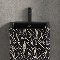 Lavabo en pierre naturelle noire, fait à la main, mat, écologique, design moderne, colonne irrégulière