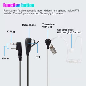 Walkie Talkie Earphone 2 Pin Covert Acoustic Tube Earpiece <strong>Headset</strong> <strong>Mic</strong> for Moto-rola <strong>Two</strong> <strong>Way</strong> <strong>Radios</strong> - Product Image 4