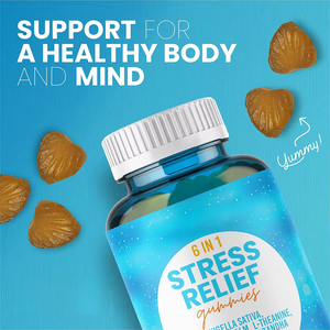 Vitahealthy OEM/ODM private label fábrica fornecimento de produtos de saúde 6 em 1 Stress Gummies para manter a calma e ficar relaxado - Product Image 2