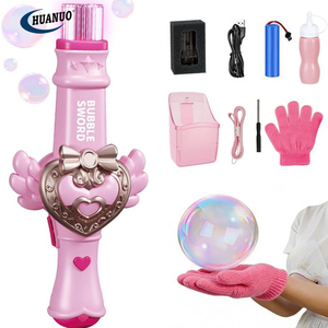 Baguettes à <span class=keywords><strong>bulles</strong></span> magiques rechargeables avec lumières et son, incluent des gants et une tasse anti-déversement, machine à <span class=keywords><strong>bulles</strong></span> élastiques pour enfants - Product Image 1