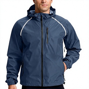 Vestes de pluie pour hommes, imperméables, coupe-vent, légères, pliables, à capuche, 100% polyester, vente en gros OEM - Product Image 4