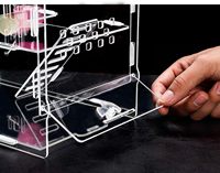 Cage pour animaux en acrylique transparent personnalisée Maison pour hamsters avec bouteille d'eau Cabane Maison pour animaux Terrarium pour gerbilles