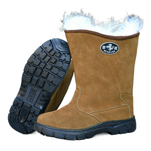 Botas de Nieve Mengxue para Hombre, Forradas de Lana Gruesa, Antideslizantes, Resistentes al Desgaste, Protección Contra el Frío, Tacón Medio, Color Sólido - Product Image 3