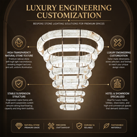 Lustre moderne de luxe sur mesure Senfey à plusieurs niveaux en albâtre, LED, hauteur réglable, lampe suspendue pour la protection des yeux, hall d'hôtel, réception