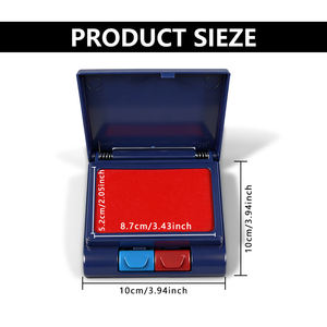 Tampon d'impression bicolore rouge et bleu, <span class=keywords><strong>achat</strong></span> en gros, couleurs personnalisables, couvercle <span class=keywords><strong>de</strong></span> type bouton, pour usage professionnel et bureautique - Product Image 5