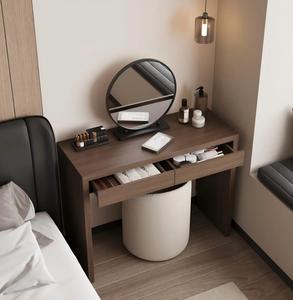 Set di Mobili per Camera da Letto in Legno di Quercia Massiccio, Tavolo da Toeletta con Specchio Illuminato, Design di Lusso per Trucco Femminile e Uso da Pranzo - Product Image 3