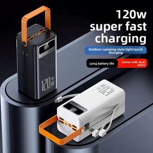 พาวเวอร์แบงค์ Type-C ความจุสูง สายชาร์จในตัว 50000mAh 200000mAh 120W ชาร์จเร็วสุดแรง แหล่งพลังงานสำรองสำหรับมือถือ รุ่น 051526L - Product Image 3