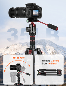 Professional Travel Tripod Aluminum Lightweight Compact 5-Leg Camera Tripod <strong>Bubble</strong> <strong>Level</strong> 360 <strong>Degree</strong> Ball Head Waterproof - Product Image 4