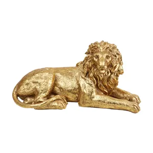 Home indoor decoration beautiful resin animal lion for statue