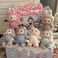 POPMART les monstres Labubu V1 passionnant Macaron boîte aveugle en peluche mignon à la mode jouet Figure Statues
