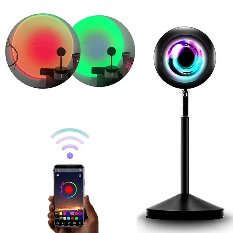 Remote RGB Colorful Standing Lights App Control Sunset Projection Lamp Modern Home Decor Living Room Decoration Sun Table Lamp